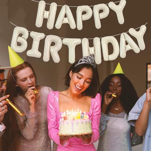 TONIFUL Happy Birthday Balloon Banner Sign