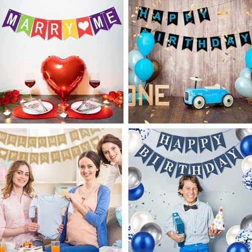 24pcs Rainbow Blank Banner Kit for Custom Decorations
