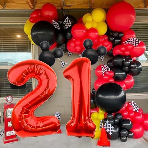 Mouse Number 2 Balloon Set 40 inch Red 18 inch Mini Mouse Head