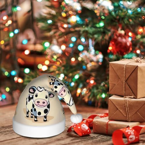 QinZheng Cartoon Milk Cow Santa Hat