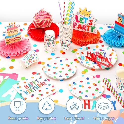 Happy Birthday Decorations 170pcs Party Supplies Kit