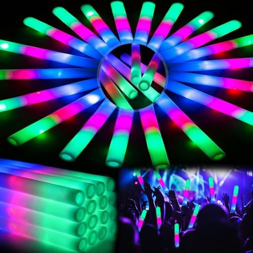 44 PCS Foam Glow Sticks with 3 Modes