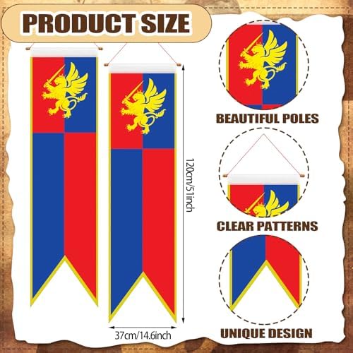 Oudain Medieval Fantasy 4 Ft Pull Down Banner Set
