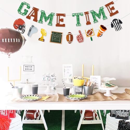 Game Time Football Banner Garland Decor for Football Party