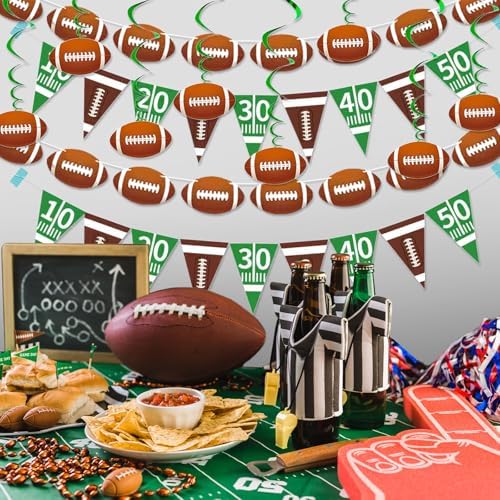 5 Serving Football Party Decorations Set
