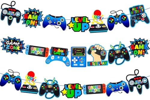 3pcs Video Game Controller Decor Banners for Kids Party