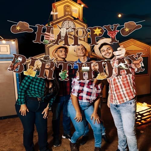 Western Cowboy Birthday Banner Decoration Set