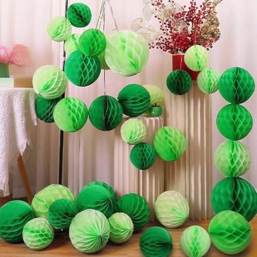 Xiksxitn Green Paper Honeycomb Balls 12 Pack