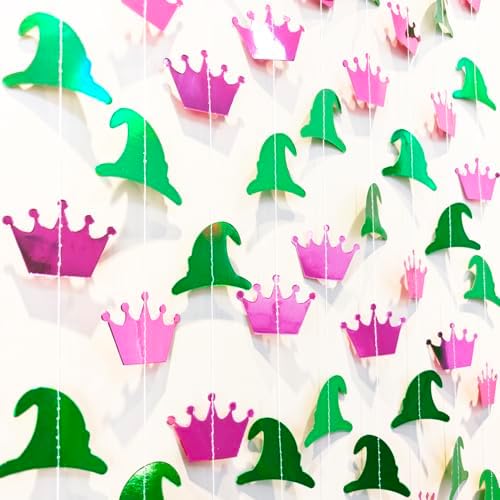 394 Ft Shiny Green Pink Witch Themed Party Garland