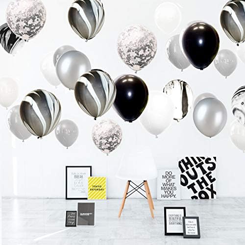 Black and Silver Birthday Party Decorations Set for Adults