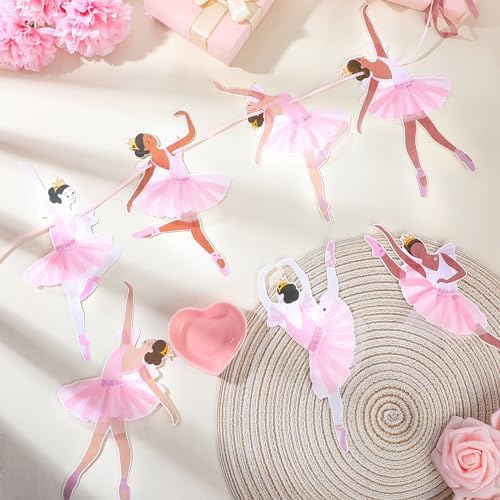 2 Pcs Ballerina Dancer Hanging Garland for Birthday Parties