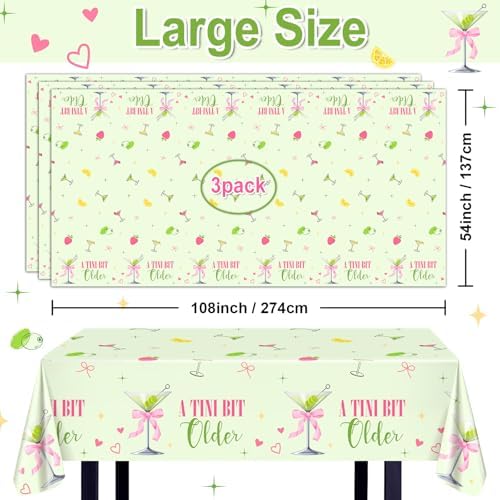 Avezano 3 Pcs Martini Tablecloths for Party Decorations