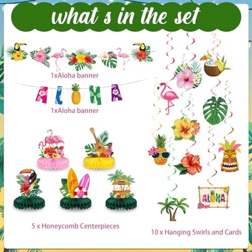 Blosssound Hawaiian Aloha Party Decorations 27 Pcs