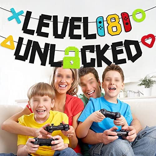 Level 8th Unlocked Birthday Banner Decorations