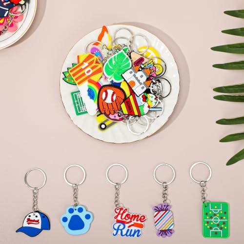 70PCS Cartoon Keychains Bulk for Kids Party Favors and School Events