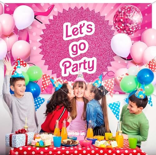 Pink Lets Go Party Banner 6x36ft Decorations