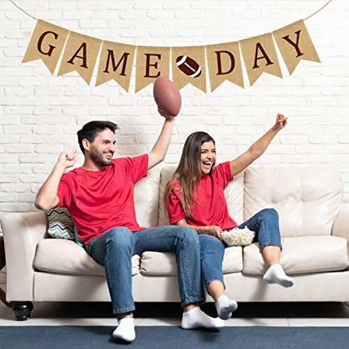 Doumeny Football Game Day Burlap Bunting Banner Set