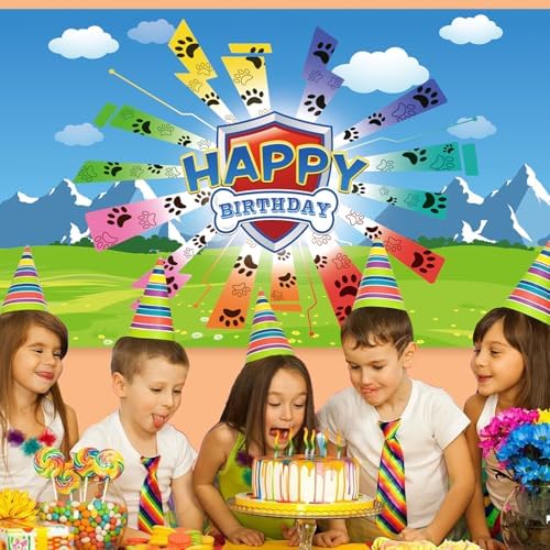 Dog Paw Birthday Banner Decorations 708x433 Inch