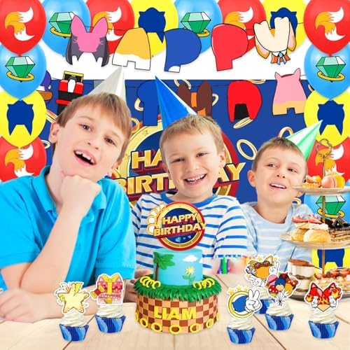 42Pcs Sonics Themed Party Supplies Pack