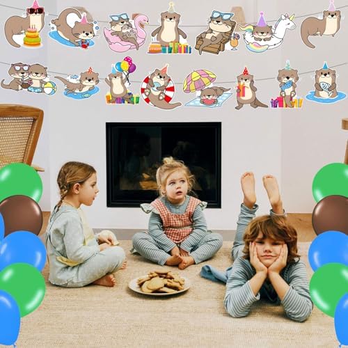 59 Pcs Otter Birthday Party Decor Set