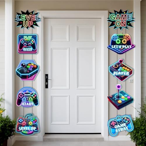 Wayyogh Video Game Party Decorations Door Banner Set