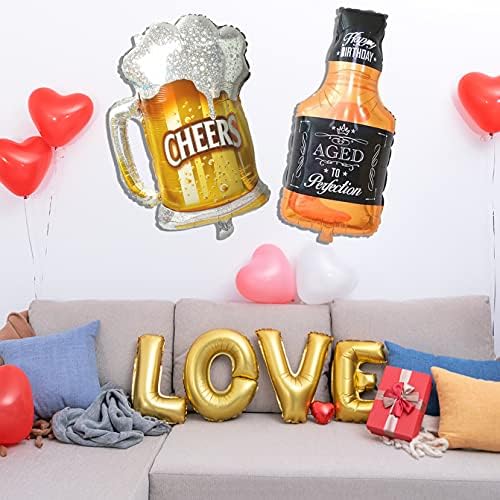 Whiskey Bottle Beer Cup Balloons Set of 4