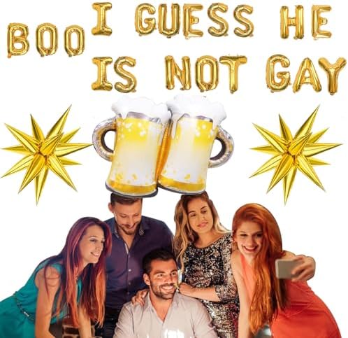 Funny Bachelor Party Gold Glitter Banner