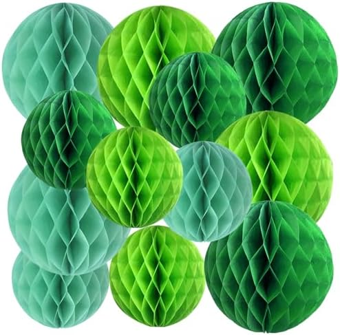 Xiksxitn Green Paper Honeycomb Balls 12 Pack