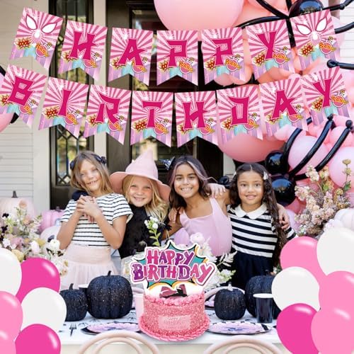 Pink Spider Birthday Party Decorations Set