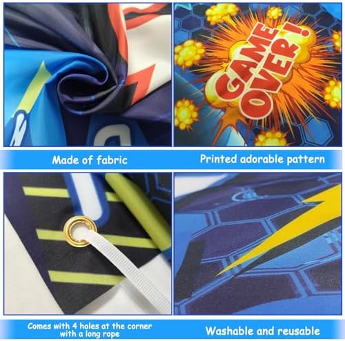 Vlipoeasn 9th Birthday Video Game Backdrop Banner