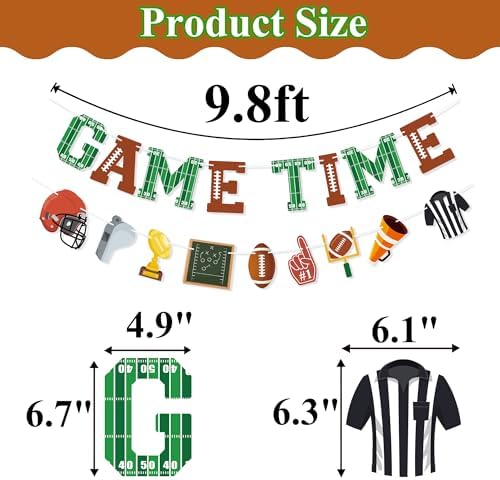 Game Time Football Banner Garland Decor for Football Party