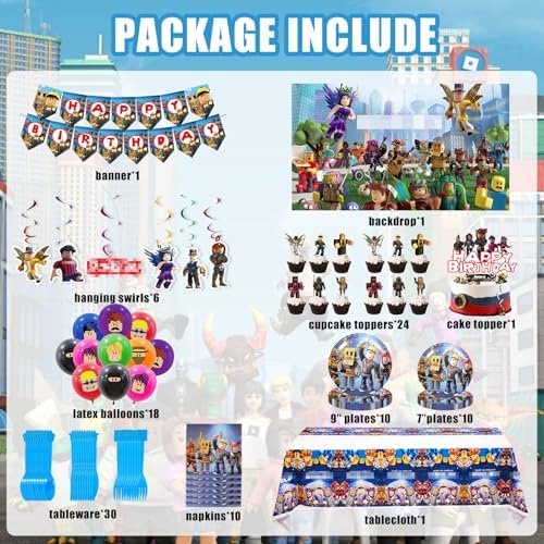 Video Game Themed Birthday Party Decor Set