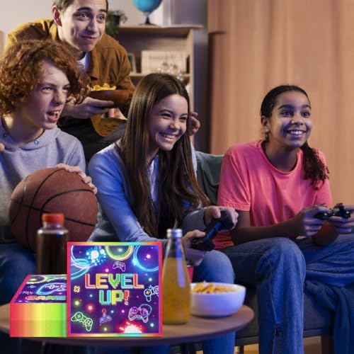 Gaming Party Napkins 40pcs Neon Game On Decorations