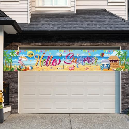 Hello Summer Party Decorations Extra Large Beach Banner