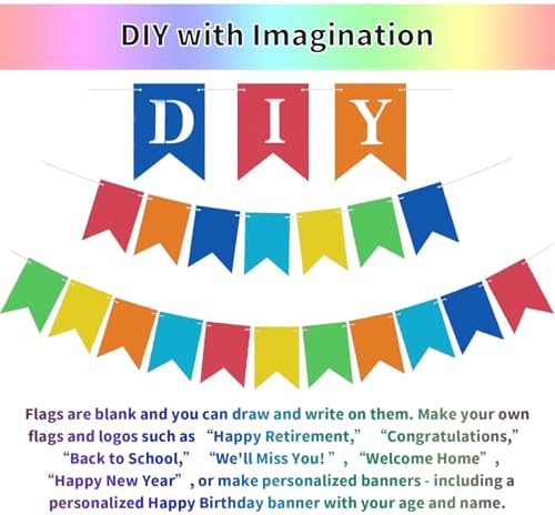 24pcs Rainbow Blank Banner Kit for Custom Decorations