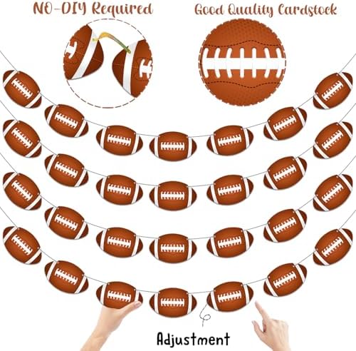 Candy Chef Football Party Banners 4PCS Pre-Strung Decorations