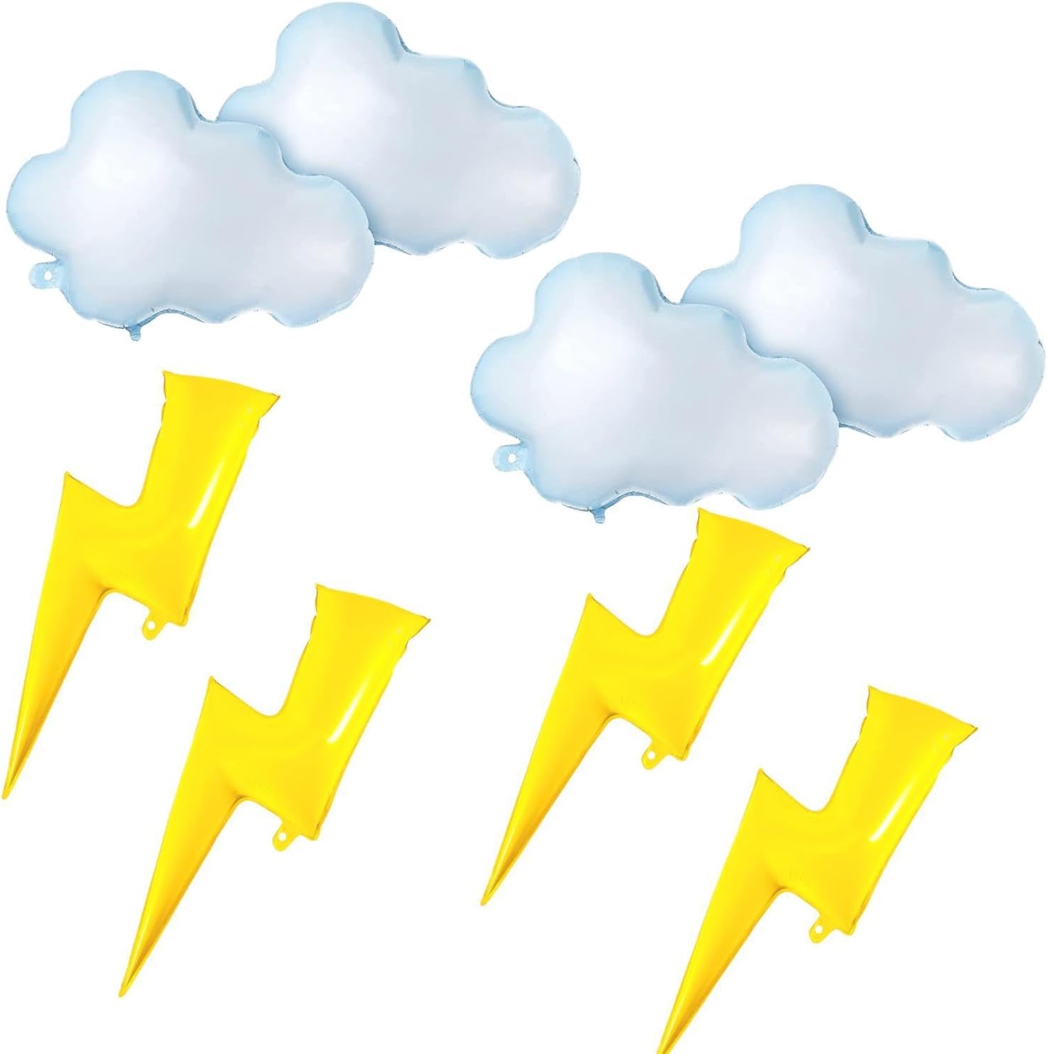 Flash Foil Balloons Cloud Balloons Lightning Bolt Decorations 8 Pcs