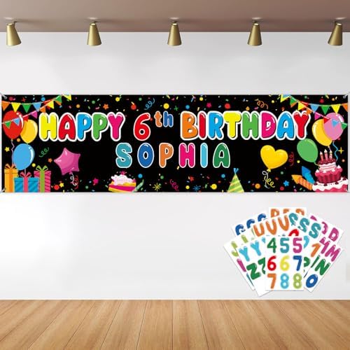Personalized Birthday Banner with Name and Age Stickers