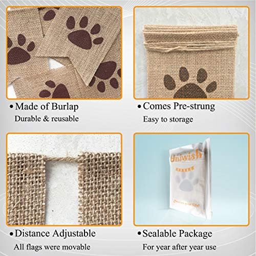 Uniwish Dog Paw Print Banner for Birthday Parties