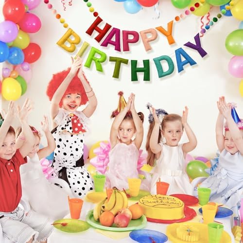 LOLStar Happy Birthday Felt Ball Garland