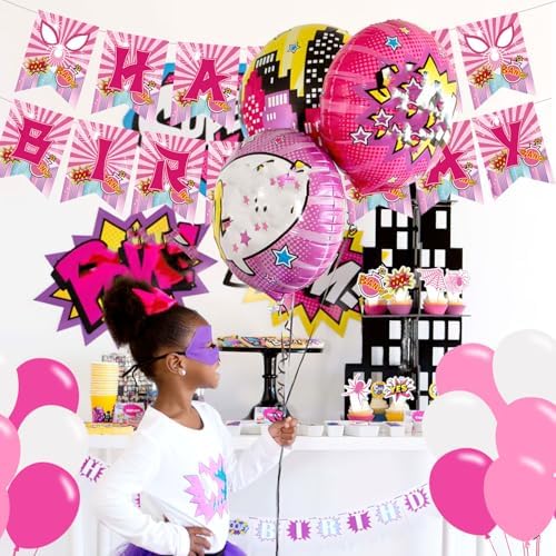 Pink Spider Birthday Party Decorations Set