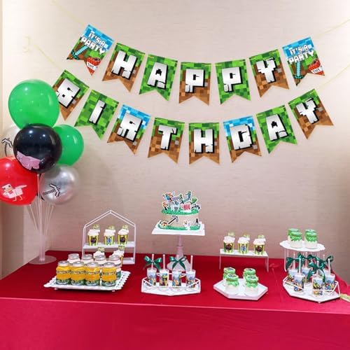 Pre-Strung Game Theme Happy Birthday Banner - No DIY
