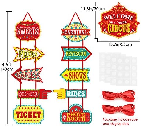 KATUMO Carnival Decorations 11 Pcs Circus Party Signs