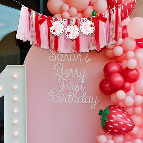 Strawberry Birthday Highchair Banner for Parties