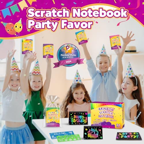 Pigipigi Kids 24-Pack Scratch Art Party Favors Set