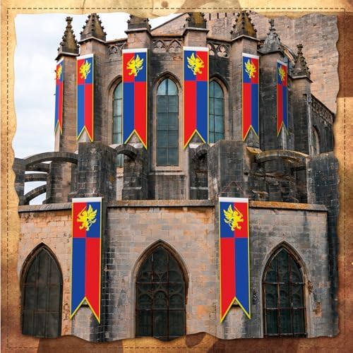 Oudain Medieval Fantasy 4 Ft Pull Down Banner Set