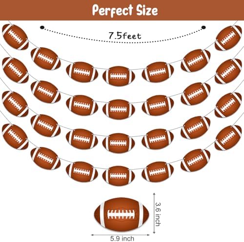 Candy Chef Football Party Banners 4PCS Pre-Strung Decorations