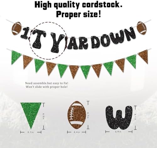Vofrise Football First Year Down Birthday Banner