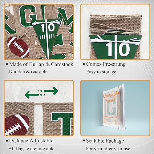 Uniwish Football Field Banner Party Decorations