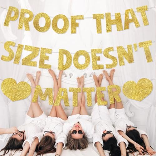 Proof That Size Doesnt Matter Gold Glitter Banner